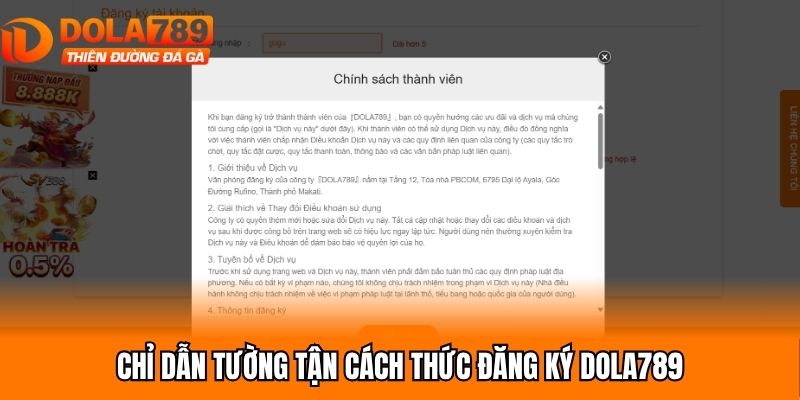 Chỉ dẫn tường tận cách thức đăng ký Dola789