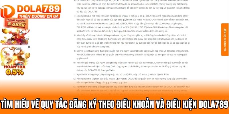 Tìm hiểu về quy tắc đăng ký theo điều khoản và điều kiện Dola789